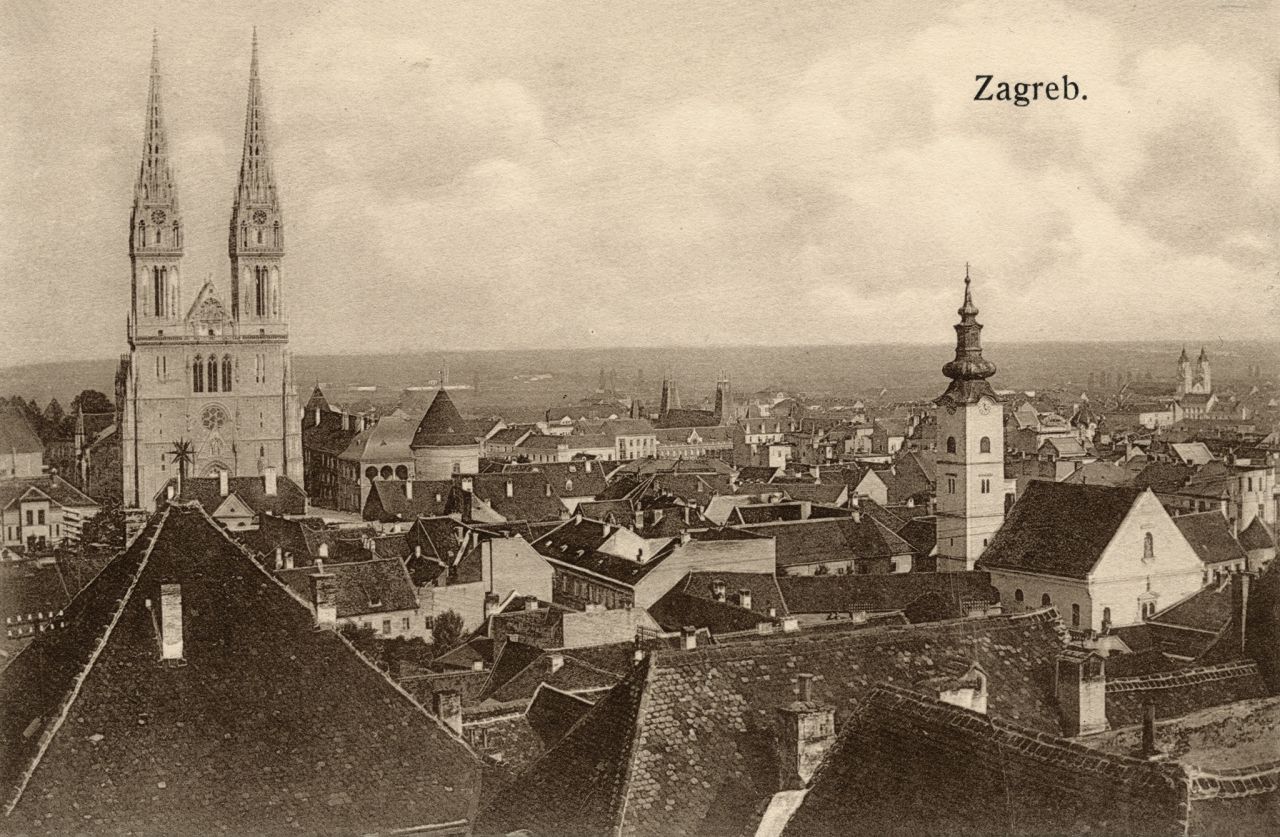 Panorama Zagreba, Gledano iz Gornjeg grada, oko 1910. godine